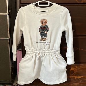 3T white Polo Ralph Lauren sweatshirt dress